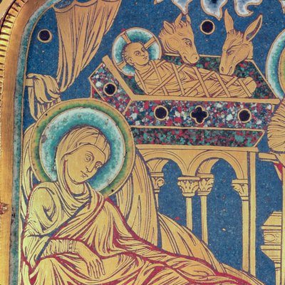 The Nativity, panel from the Verduner Altar, 1181 by Nicholas of Verdun